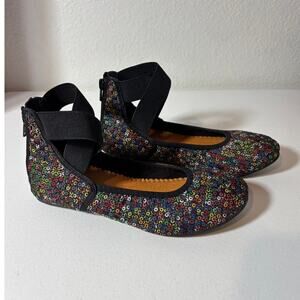 Bernie Mev Girls' Size 3 (EU 34) Monica K Flats Ankle Straps Multicolor Dazzle